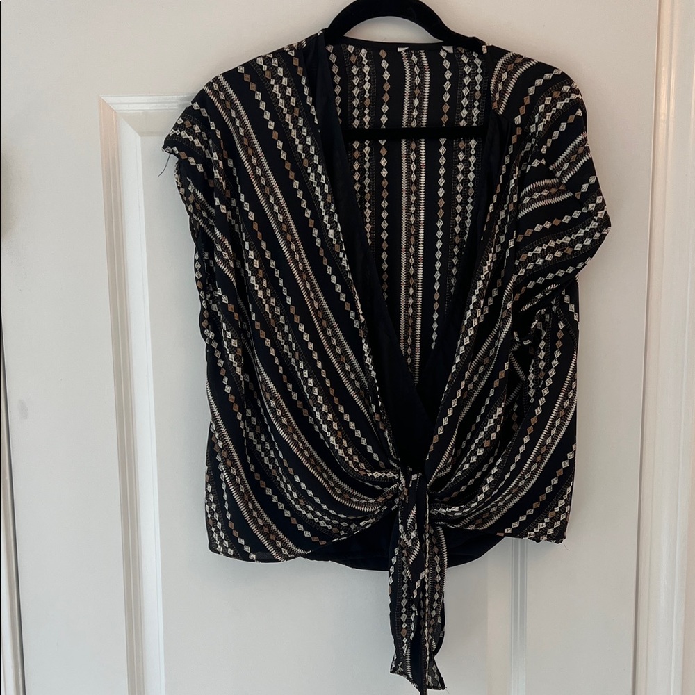 Striped Tie-Front Blouse